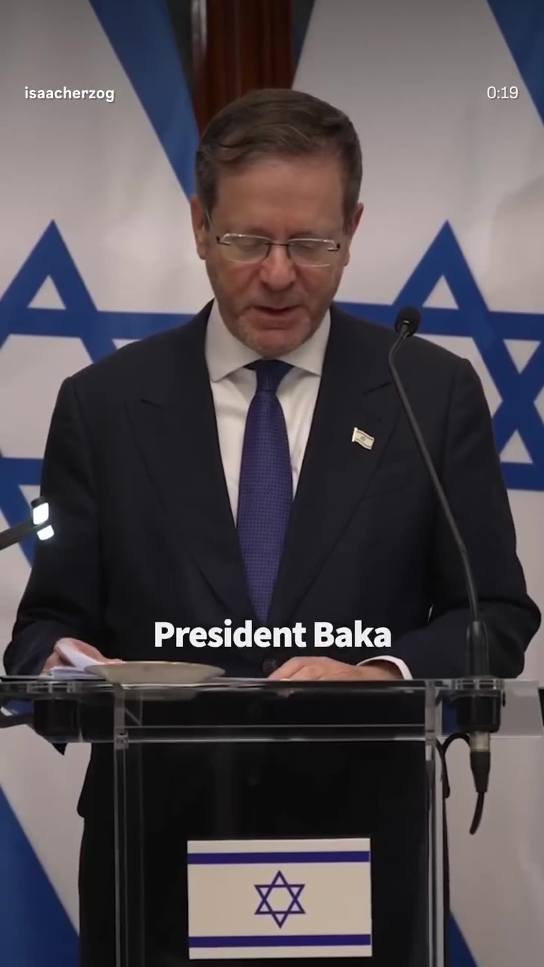 A story reshares Isaac Herzog's video of his visit to Budapest, showing his welcome by Hungary's president, talks, signing the guest book, and both leaders' statements.