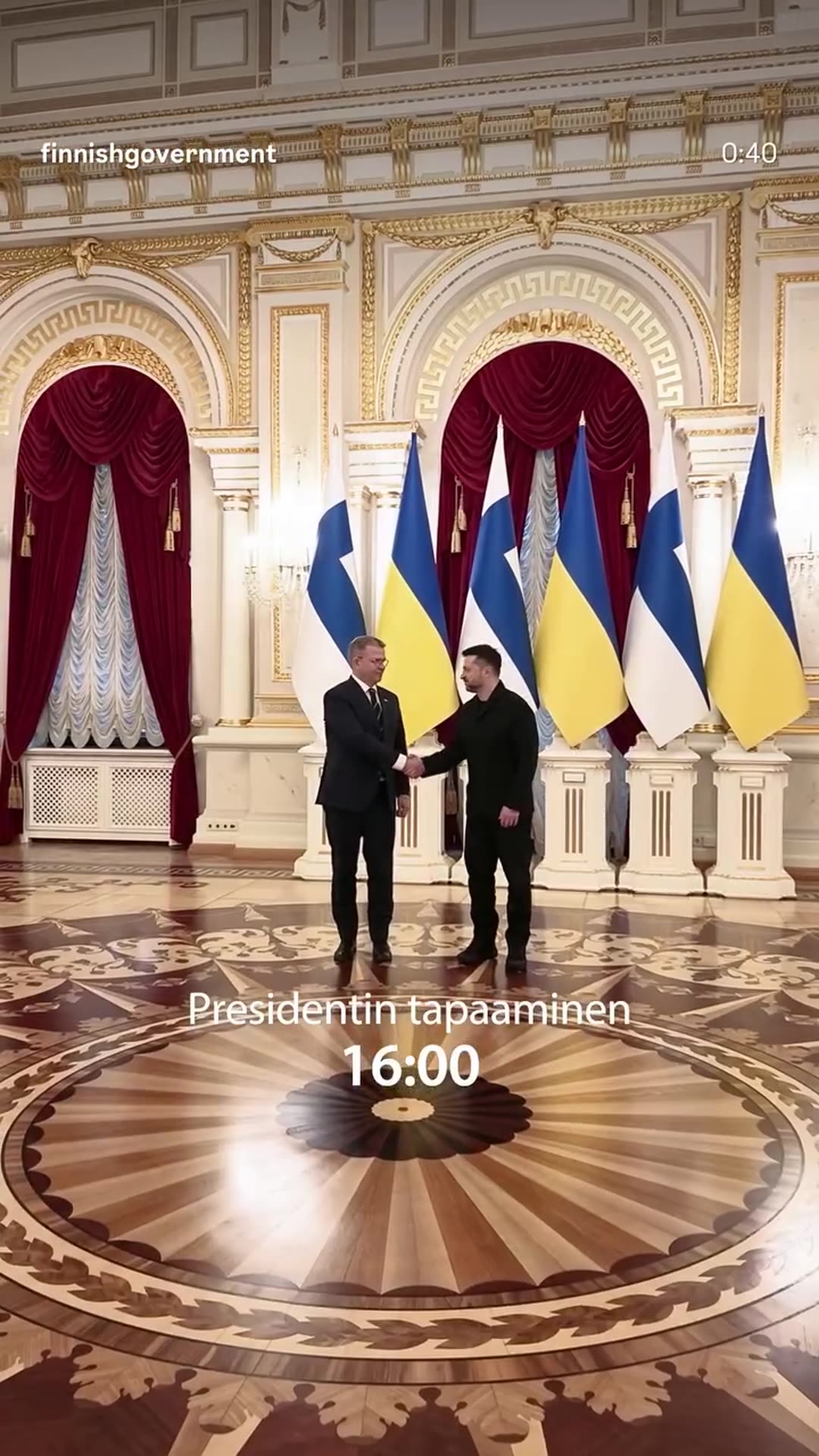 A Finnish government story reshare, saved to a highlight, summarizing Prime Minister Petteri Orpo's one-day visit to Ukraine on 22 October, hour by hour: arrival by train, wreath laying, parliament visit, speech at the Ukrainian Women's Congress, prime ministers' meeting, school visit, presidential…