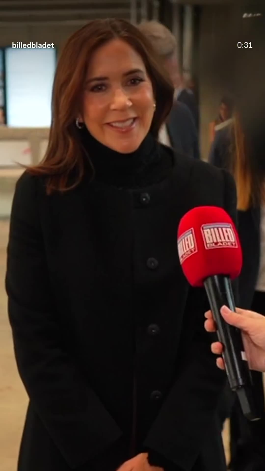 A story reshares a Billed-Bladet reel in which Queen Mary says she looks forward to the day's Advisory Committee meeting, calling it instructive and inspiring.