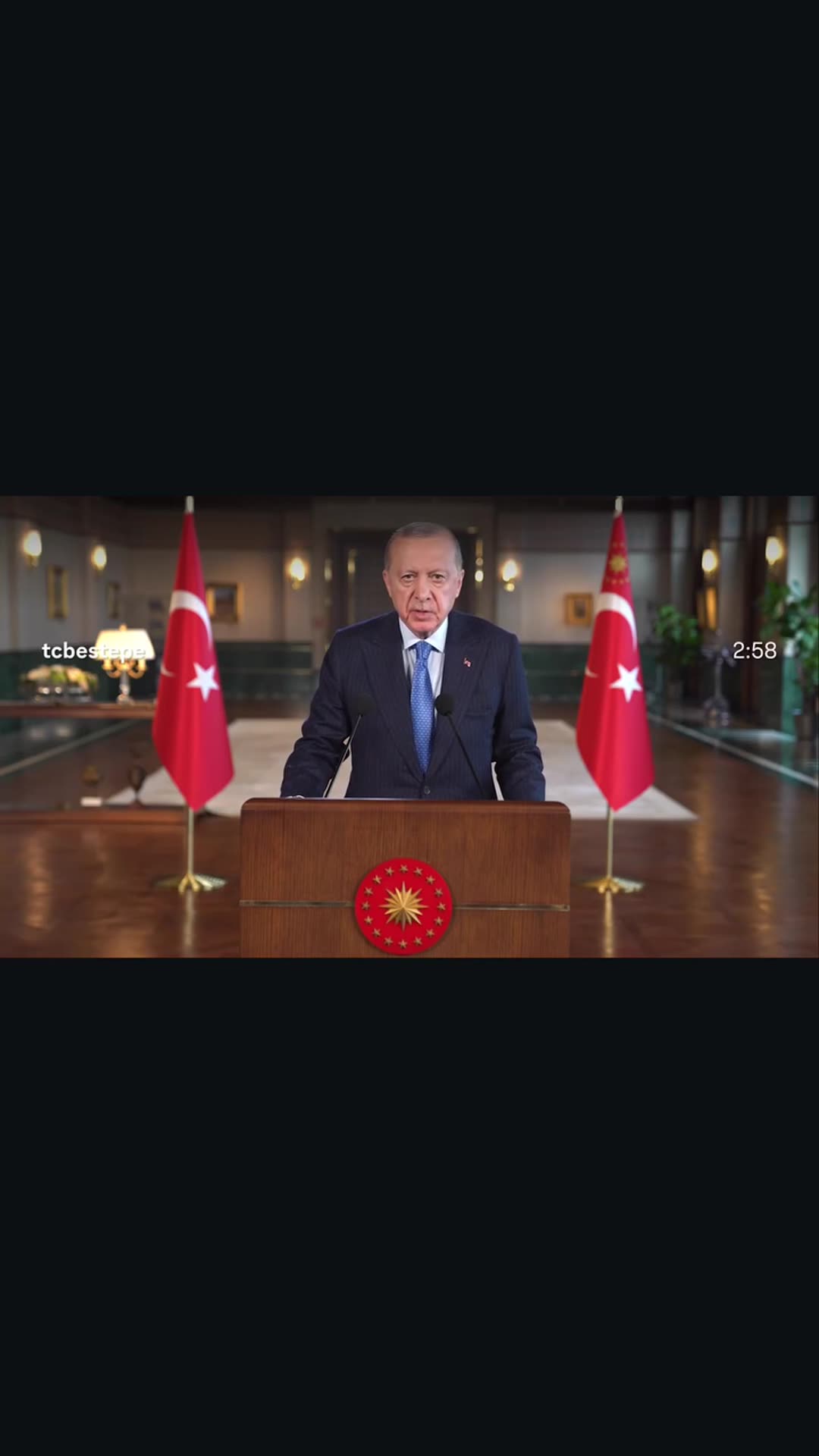 A story reshares a @tcbestepe reel of a video message sent by the Turkish president to the 9th Istanbul Mediation Conference. The speaker greets participants, congratulates the Foreign Ministry, and calls for diplomacy and mediation, criticizing the UN Security Council structure.