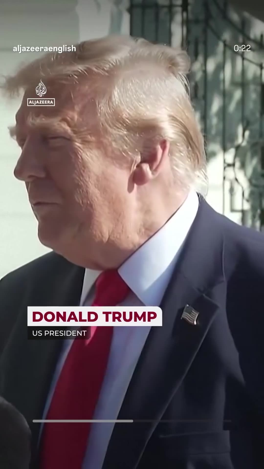 A story reshares an Al Jazeera English reel in which President Trump says the localised Russia-Ukraine ceasefire around Oleshky was First Lady Melania Trump's initiative and that both sides are cooperating with her.
