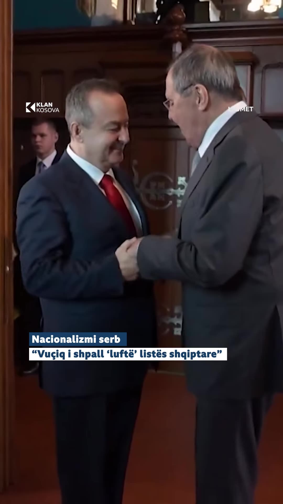 A Klan Kosova news reel reports that Serbian Socialist Party leader Ivica Dačić met Lavrov and Shoigu in Moscow ahead of the Serbian elections. It says anti-Kosovo rhetoric is being used to win votes, and shows an interview about Vučić's reaction to a joint Albanian electoral list in southern Serbi…