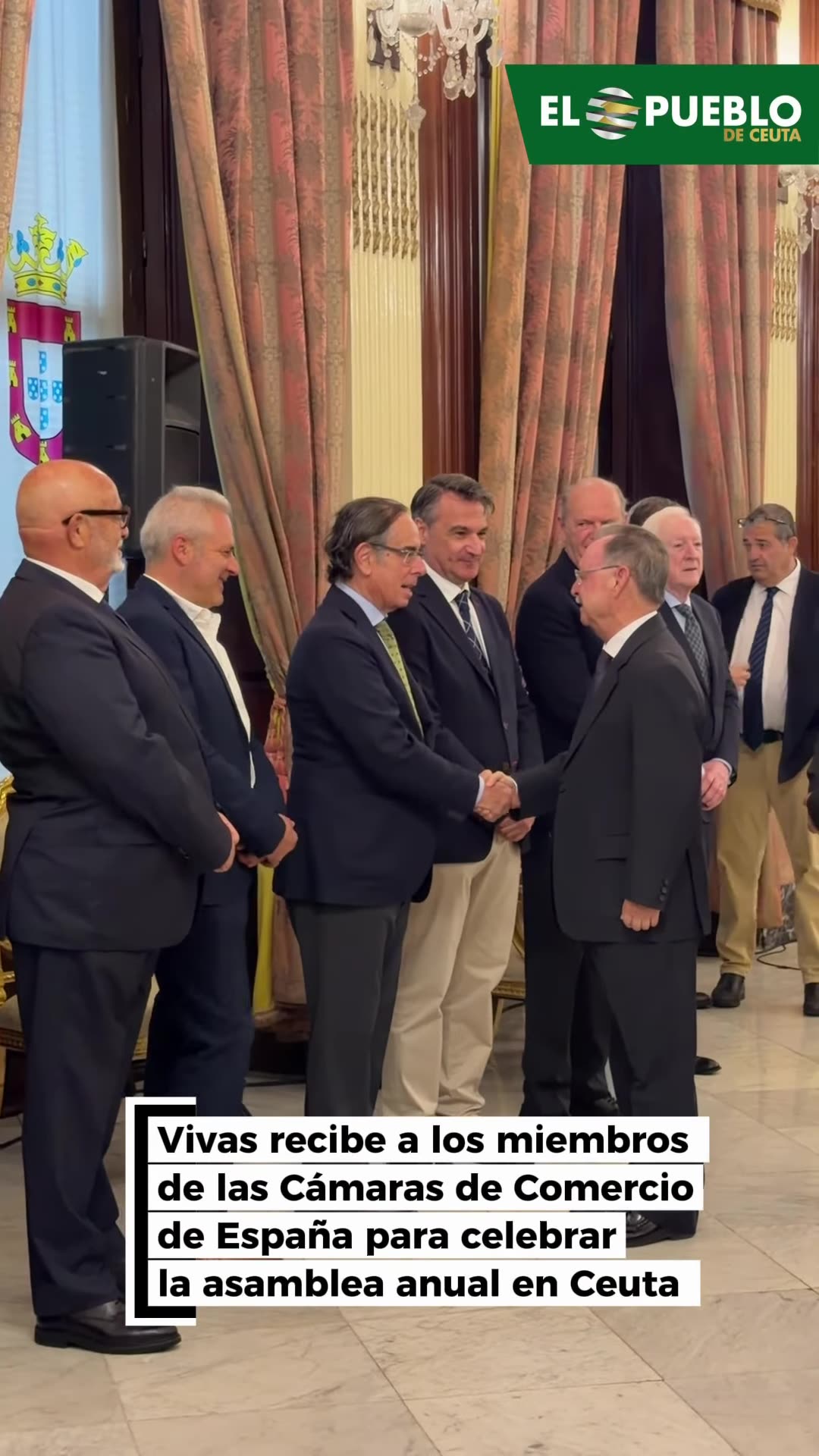 A repost of El Pueblo de Ceuta's reel showing Ceuta's city president receiving representatives of more than twenty territorial chambers of commerce for their annual assembly, held this year in Ceuta.